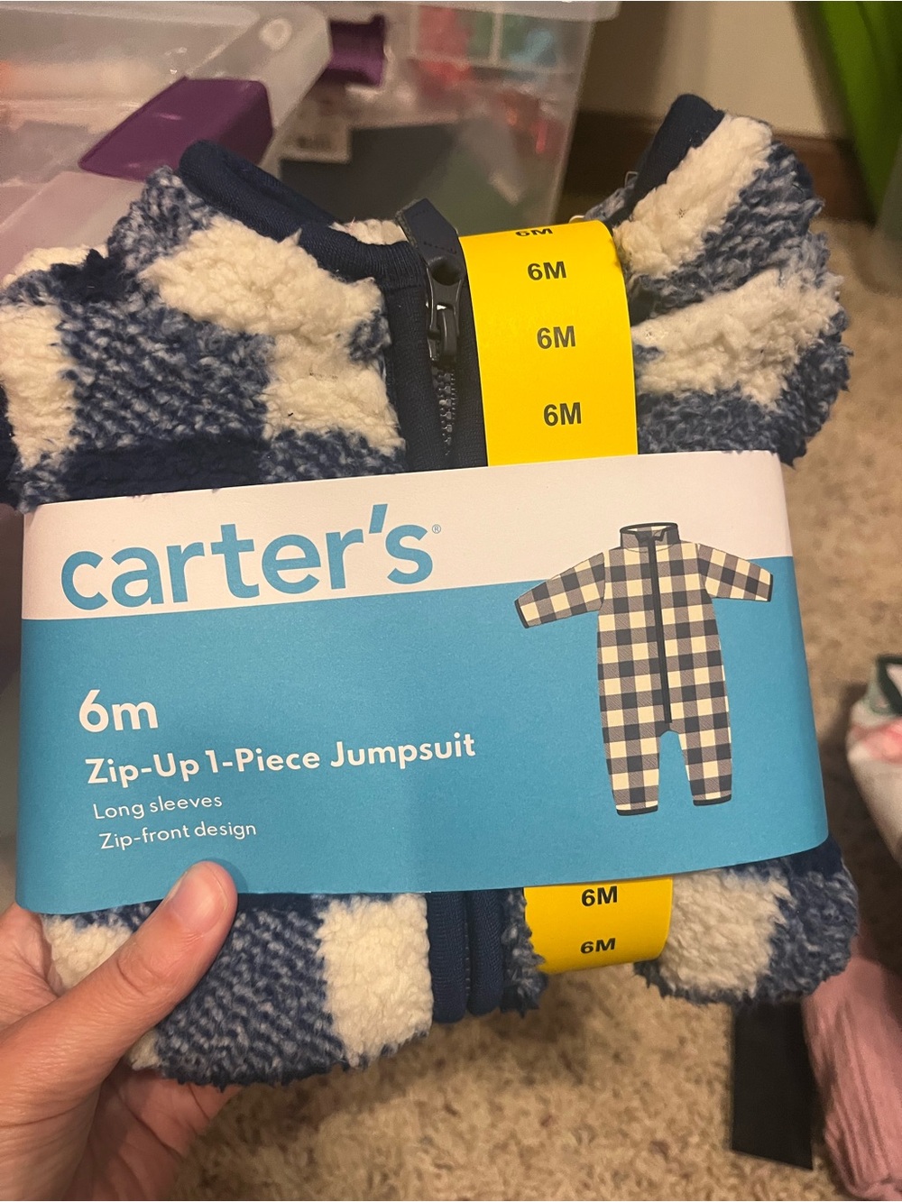NEW Carters Zip Up Fleece 1pc Jumpsuit 6M